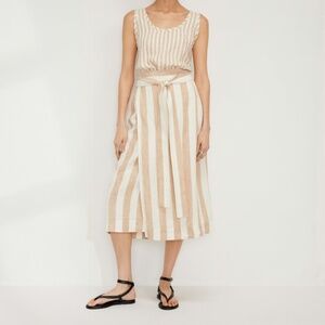 Everlane Linen Wrap Striped Skirt - Size 8